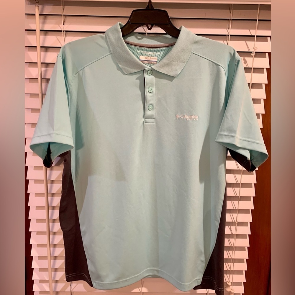 Columbia Green/Gray Sun Protection Fishing Polo Size XL